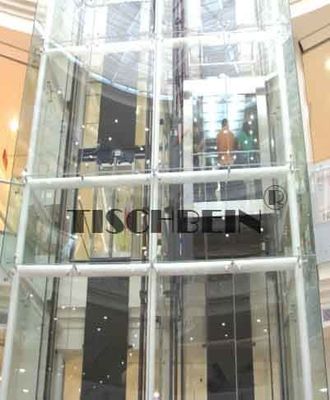 1250kg 1350kg 1600kg 1.5m/s Residential Panoramic Elevator Steel Structure Shaft For Office Building Shopping Mall