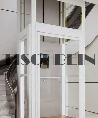 5 Persons 5 Floors Stainless Steel Structure Shaft Home Elevator Indoors Glass Walls VVVF Drive Stable Moving Low Noise