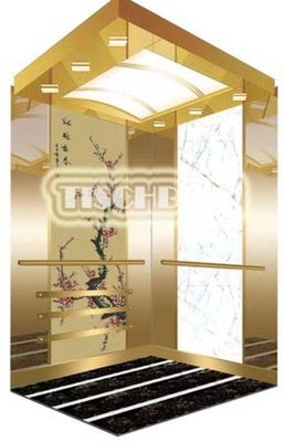 Traction Gearless Machine Passenger Lift 1.75m/s 450kg 630kg 800kg With LCD COP Display Round Handrail For Office BLD