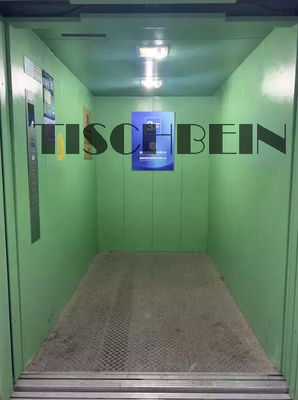Traction VVVF Painted Steel Cargo Elevator Freight Elevator With Checkered Plate Floor Door Holding Button For Warehouse