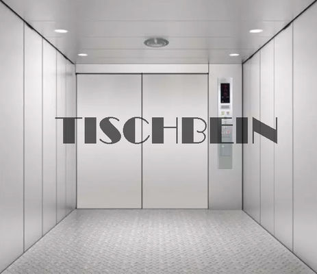 Traction VVVF Painted Steel Cargo Elevator Freight Elevator With Checkered Plate Floor Door Holding Button For Warehouse