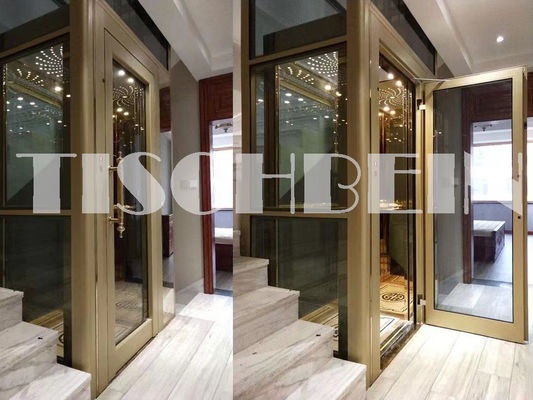 Customized Aluminium Shaft Structure Home Elevators 320kg-500kg Low Power Consumption Low Noise Low Cost Maintenance
